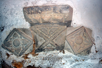12th century carvings in the wall of the south aisle February 2010
